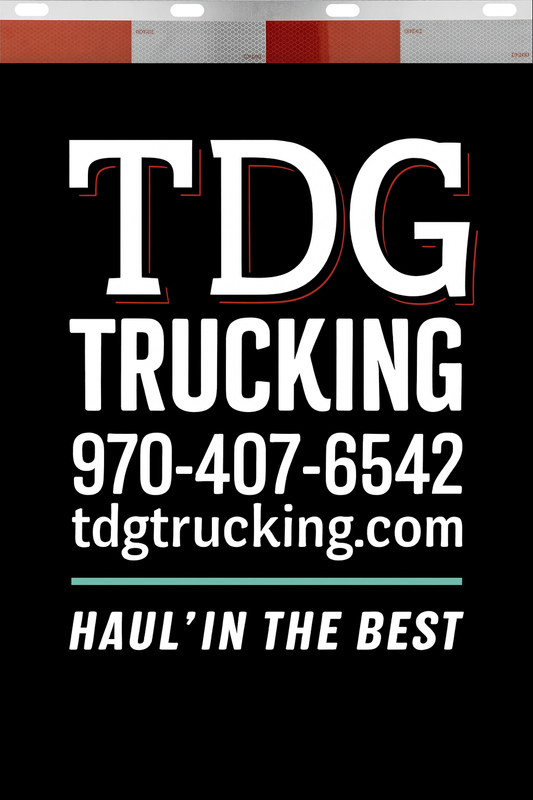 Custom Two-Color Semi-Truck, Work Truck, Box Truck Mud Flaps | Create Your Own Mud Flaps | Add Your Own Logo Or Text | Custom Mud Flap Template Designs | Mud Flaps For Compliance & Business Growth