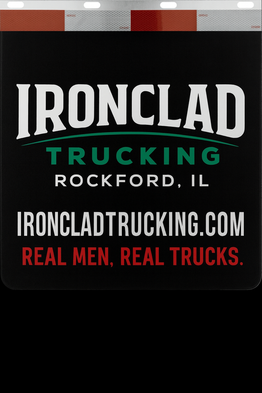 Custom Two-Color Semi-Truck, Work Truck, Box Truck Mud Flaps | Create Your Own Mud Flaps | Add Your Own Logo Or Text | Custom Mud Flap Template Designs | Mud Flaps For Compliance & Business Growth