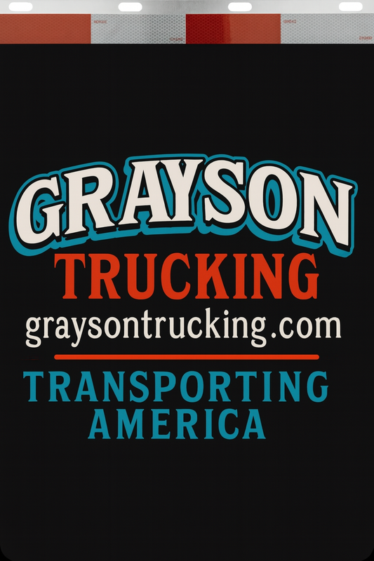 Custom Two-Color Semi-Truck, Work Truck, Box Truck Mud Flaps | Create Your Own Mud Flaps | Add Your Own Logo Or Text | Custom Mud Flap Template Designs | Mud Flaps For Compliance & Business Growth