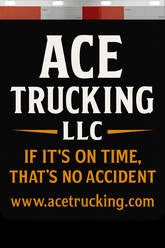 Custom Two-Color Semi-Truck, Work Truck, Box Truck Mud Flaps | Create Your Own Mud Flaps | Add Your Own Logo Or Text | Custom Mud Flap Template Designs | Mud Flaps For Compliance & Business Growth