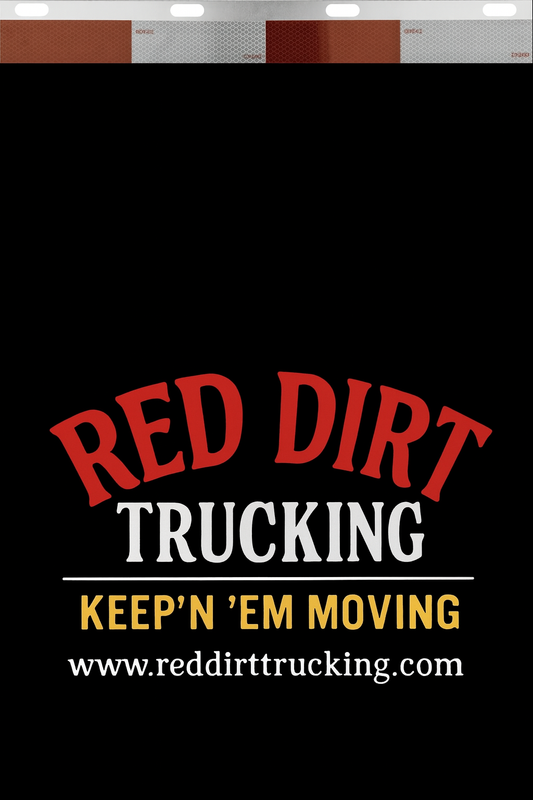 Custom Two-Color Semi-Truck, Work Truck, Box Truck Mud Flaps | Create Your Own Mud Flaps | Add Your Own Logo Or Text | Custom Mud Flap Template Designs | Mud Flaps For Compliance & Business Growth