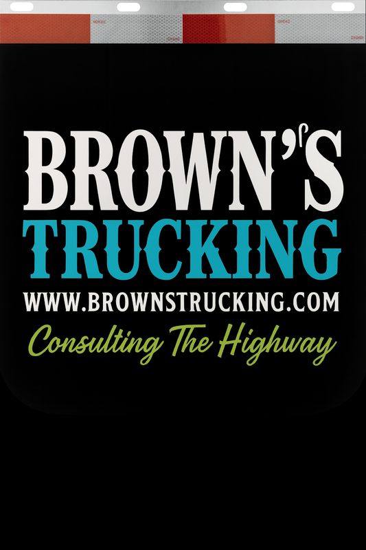 Custom Two-Color Semi-Truck, Work Truck, Box Truck Mud Flaps | Create Your Own Mud Flaps | Add Your Own Logo Or Text | Custom Mud Flap Template Designs | Mud Flaps For Compliance & Business Growth