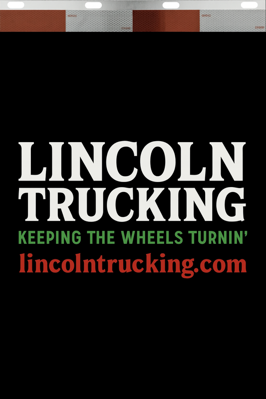 Custom Two-Color Semi-Truck, Work Truck, Box Truck Mud Flaps | Create Your Own Mud Flaps | Add Your Own Logo Or Text | Custom Mud Flap Template Designs | Mud Flaps For Compliance & Business Growth