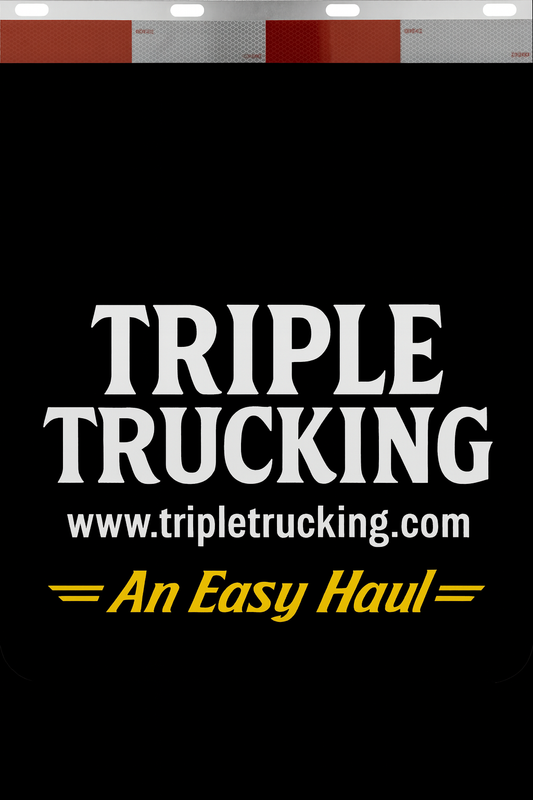 Custom Two-Color Semi-Truck, Work Truck, Box Truck Mud Flaps | Create Your Own Mud Flaps | Add Your Own Logo Or Text | Custom Mud Flap Template Designs | Mud Flaps For Compliance & Business Growth