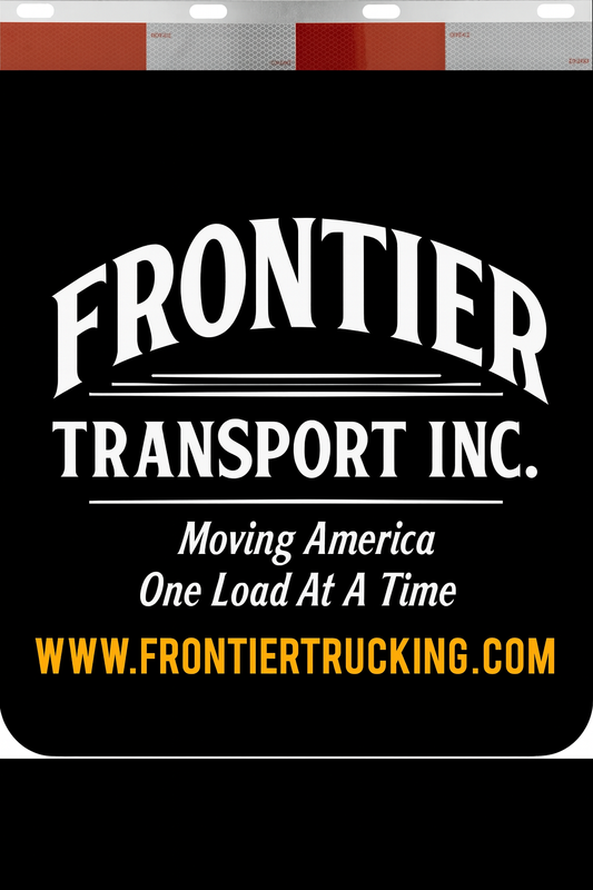 Custom Two-Color Semi-Truck, Work Truck, Box Truck Mud Flaps | Create Your Own Mud Flaps | Add Your Own Logo Or Text | Custom Mud Flap Template Designs | Mud Flaps For Compliance & Business Growth