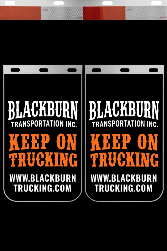 Custom Two-Color Semi-Truck, Work Truck, Box Truck Mud Flaps | Create Your Own Mud Flaps | Add Your Own Logo Or Text | Custom Mud Flap Template Designs | Mud Flaps For Compliance & Business Growth