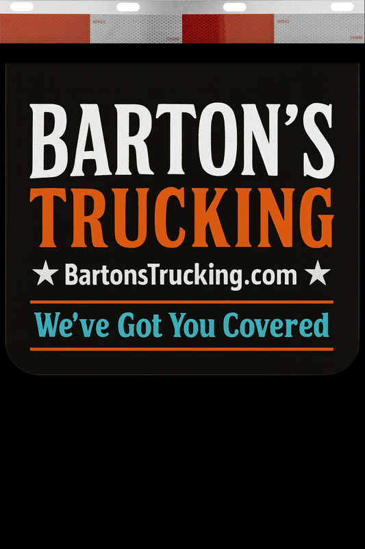 Custom Two-Color Semi-Truck, Work Truck, Box Truck Mud Flaps | Create Your Own Mud Flaps | Add Your Own Logo Or Text | Custom Mud Flap Template Designs | Mud Flaps For Compliance & Business Growth