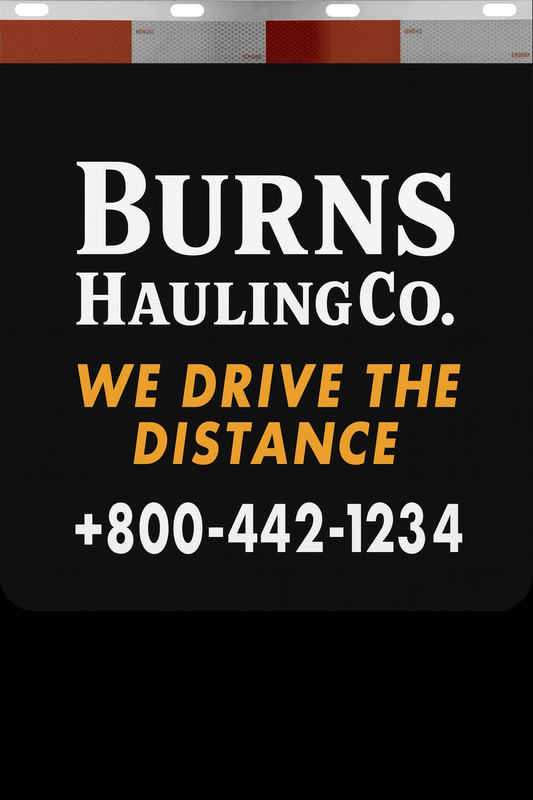 Custom Two-Color Semi-Truck, Work Truck, Box Truck Mud Flaps | Create Your Own Mud Flaps | Add Your Own Logo Or Text | Custom Mud Flap Template Designs | Mud Flaps For Compliance & Business Growth