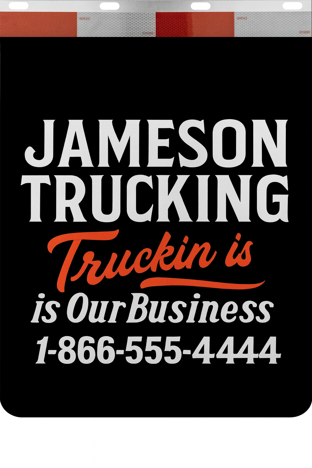 Custom Two-Color Semi-Truck, Work Truck, Box Truck Mud Flaps | Create Your Own Mud Flaps | Add Your Own Logo Or Text | Custom Mud Flap Template Designs | Mud Flaps For Compliance & Business Growth