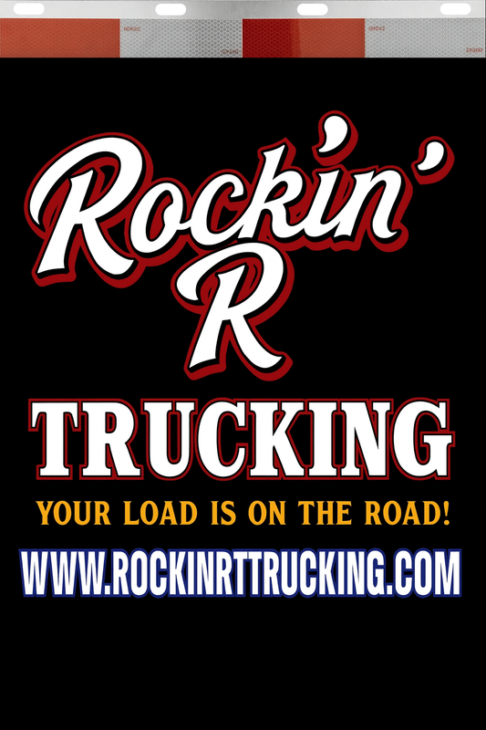 Custom Two-Color Semi-Truck, Work Truck, Box Truck Mud Flaps | Create Your Own Mud Flaps | Add Your Own Logo Or Text | Custom Mud Flap Template Designs | Mud Flaps For Compliance & Business Growth