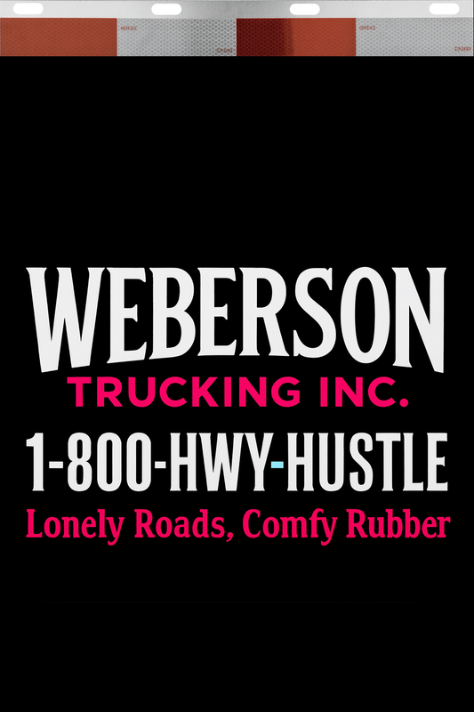 Custom Two-Color Semi-Truck, Work Truck, Box Truck Mud Flaps | Create Your Own Mud Flaps | Add Your Own Logo Or Text | Custom Mud Flap Template Designs | Mud Flaps For Compliance & Business Growth