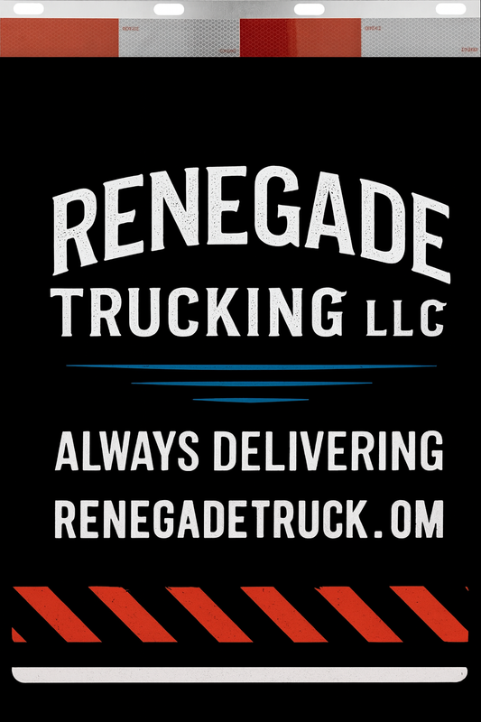 Custom Two-Color Semi-Truck, Work Truck, Box Truck Mud Flaps | Create Your Own Mud Flaps | Add Your Own Logo Or Text | Custom Mud Flap Template Designs | Mud Flaps For Compliance & Business Growth