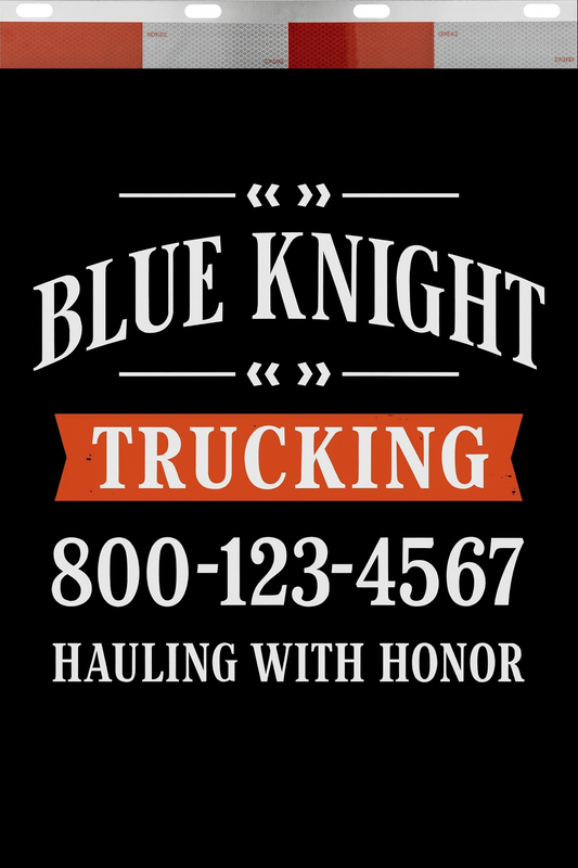 Custom Two-Color Semi-Truck, Work Truck, Box Truck Mud Flaps | Create Your Own Mud Flaps | Add Your Own Logo Or Text | Custom Mud Flap Template Designs | Mud Flaps For Compliance & Business Growth