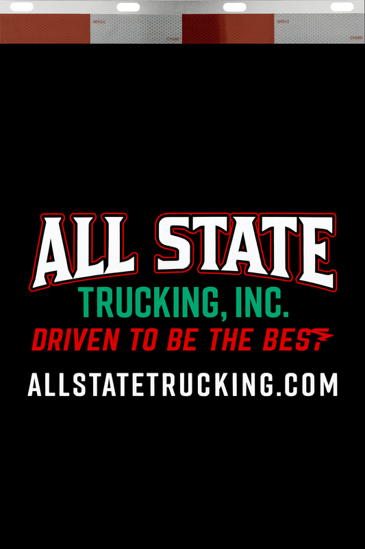 Custom Two-Color Semi-Truck, Work Truck, Box Truck Mud Flaps | Create Your Own Mud Flaps | Add Your Own Logo Or Text | Custom Mud Flap Template Designs | Mud Flaps For Compliance & Business Growth