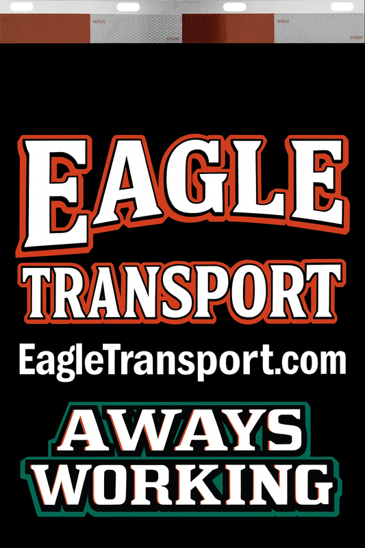 Custom Two-Color Semi-Truck, Work Truck, Box Truck Mud Flaps | Create Your Own Mud Flaps | Add Your Own Logo Or Text | Custom Mud Flap Template Designs | Mud Flaps For Compliance & Business Growth