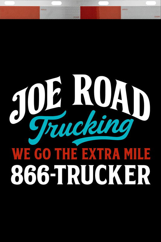 Custom Two-Color Semi-Truck, Work Truck, Box Truck Mud Flaps | Create Your Own Mud Flaps | Add Your Own Logo Or Text | Custom Mud Flap Template Designs | Mud Flaps For Compliance & Business Growth
