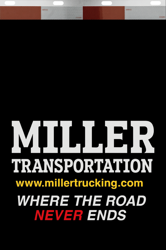Custom Two-Color Semi-Truck, Work Truck, Box Truck Mud Flaps | Create Your Own Mud Flaps | Add Your Own Logo Or Text | Custom Mud Flap Template Designs | Mud Flaps For Compliance & Business Growth