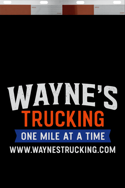 Custom Two-Color Semi-Truck, Work Truck, Box Truck Mud Flaps | Create Your Own Mud Flaps | Add Your Own Logo Or Text | Custom Mud Flap Template Designs | Mud Flaps For Compliance & Business Growth