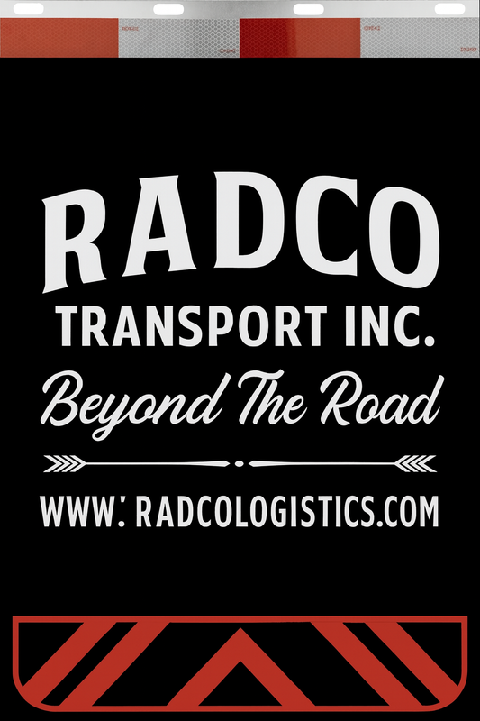 Custom Two-Color Semi-Truck, Work Truck, Box Truck Mud Flaps | Create Your Own Mud Flaps | Add Your Own Logo Or Text | Custom Mud Flap Template Designs | Mud Flaps For Compliance & Business Growth