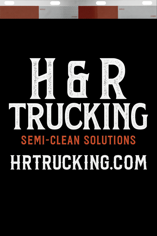Custom Two-Color Semi-Truck, Work Truck, Box Truck Mud Flaps | Create Your Own Mud Flaps | Add Your Own Logo Or Text | Custom Mud Flap Template Designs | Mud Flaps For Compliance & Business Growth