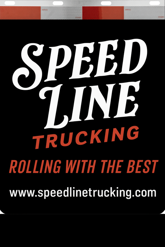 Custom Two-Color Semi-Truck, Work Truck, Box Truck Mud Flaps | Create Your Own Mud Flaps | Add Your Own Logo Or Text | Custom Mud Flap Template Designs | Mud Flaps For Compliance & Business Growth