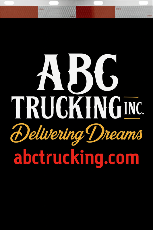 Custom Two-Color Semi-Truck, Work Truck, Box Truck Mud Flaps | Create Your Own Mud Flaps | Add Your Own Logo Or Text | Custom Mud Flap Template Designs | Mud Flaps For Compliance & Business Growth
