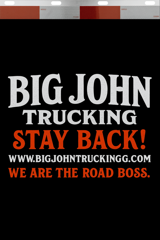 Custom Two-Color Semi-Truck, Work Truck, Box Truck Mud Flaps | Create Your Own Mud Flaps | Add Your Own Logo Or Text | Custom Mud Flap Template Designs | Mud Flaps For Compliance & Business Growth