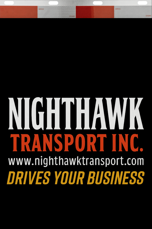 Custom Two-Color Semi-Truck, Work Truck, Box Truck Mud Flaps | Create Your Own Mud Flaps | Add Your Own Logo Or Text | Custom Mud Flap Template Designs | Mud Flaps For Compliance & Business Growth