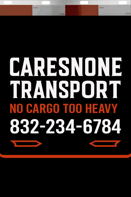 Custom Two-Color Semi-Truck, Work Truck, Box Truck Mud Flaps | Create Your Own Mud Flaps | Add Your Own Logo Or Text | Custom Mud Flap Template Designs | Mud Flaps For Compliance & Business Growth