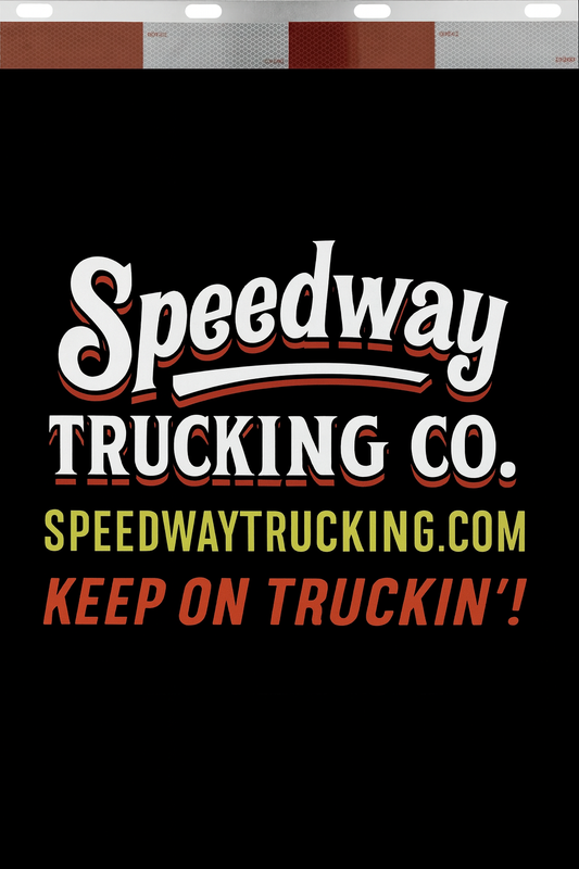 Custom Two-Color Semi-Truck, Work Truck, Box Truck Mud Flaps | Create Your Own Mud Flaps | Add Your Own Logo Or Text | Custom Mud Flap Template Designs | Mud Flaps For Compliance & Business Growth