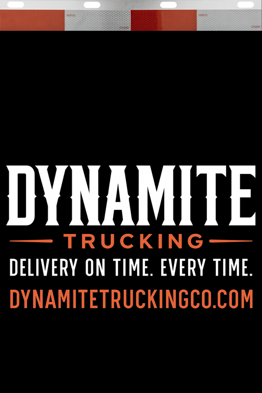 Custom Two-Color Semi-Truck, Work Truck, Box Truck Mud Flaps | Create Your Own Mud Flaps | Add Your Own Logo Or Text | Custom Mud Flap Template Designs | Mud Flaps For Compliance & Business Growth