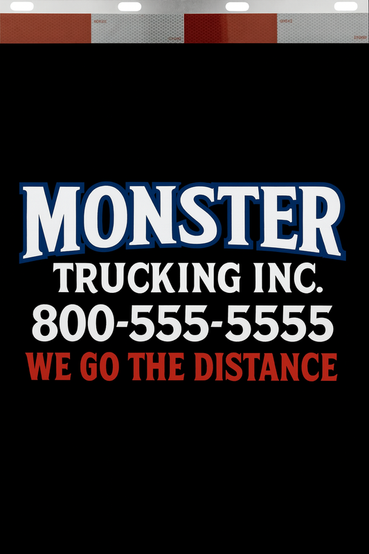 Custom Two-Color Semi-Truck, Work Truck, Box Truck Mud Flaps | Create Your Own Mud Flaps | Add Your Own Logo Or Text | Custom Mud Flap Template Designs | Mud Flaps For Compliance & Business Growth