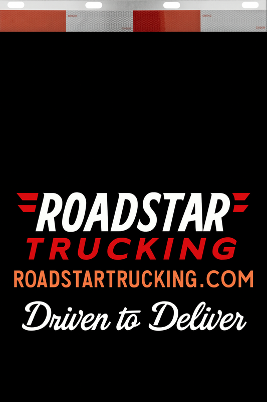 Custom Two-Color Semi-Truck, Work Truck, Box Truck Mud Flaps | Create Your Own Mud Flaps | Add Your Own Logo Or Text | Custom Mud Flap Template Designs | Mud Flaps For Compliance & Business Growth