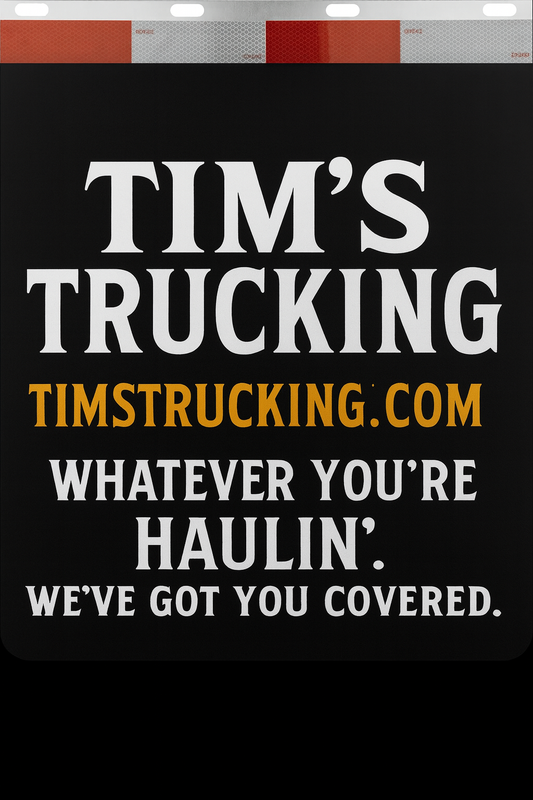 Custom Two-Color Semi-Truck, Work Truck, Box Truck Mud Flaps | Create Your Own Mud Flaps | Add Your Own Logo Or Text | Custom Mud Flap Template Designs | Mud Flaps For Compliance & Business Growth
