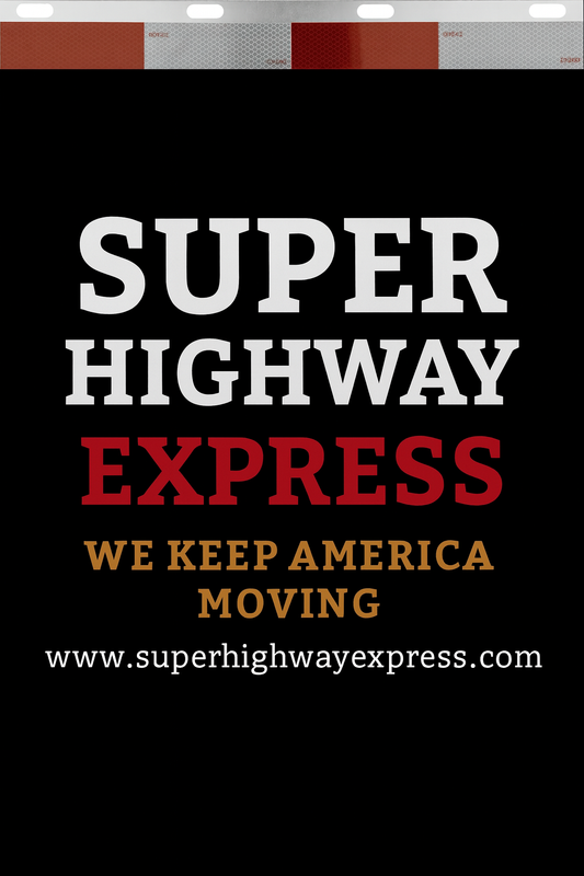 Custom Two-Color Semi-Truck, Work Truck, Box Truck Mud Flaps | Create Your Own Mud Flaps | Add Your Own Logo Or Text | Custom Mud Flap Template Designs | Mud Flaps For Compliance & Business Growth