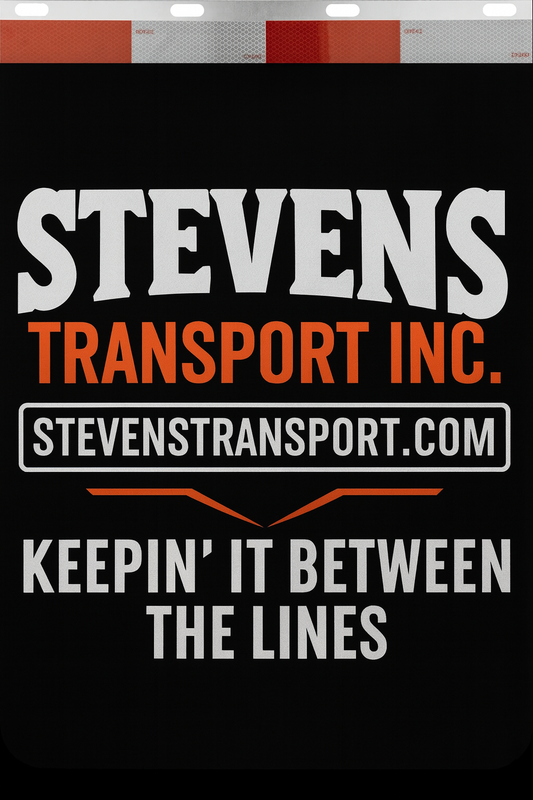 Custom Two-Color Semi-Truck, Work Truck, Box Truck Mud Flaps | Create Your Own Mud Flaps | Add Your Own Logo Or Text | Custom Mud Flap Template Designs | Mud Flaps For Compliance & Business Growth
