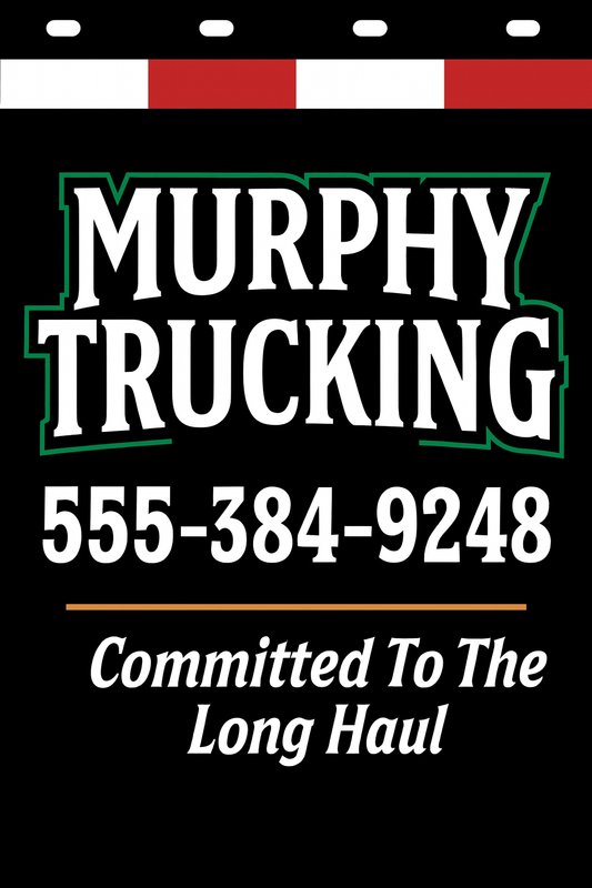 Custom Two-Color Semi-Truck, Work Truck, Box Truck Mud Flaps | Create Your Own Mud Flaps | Add Your Own Logo Or Text | Custom Mud Flap Template Designs | Mud Flaps For Compliance & Business Growth