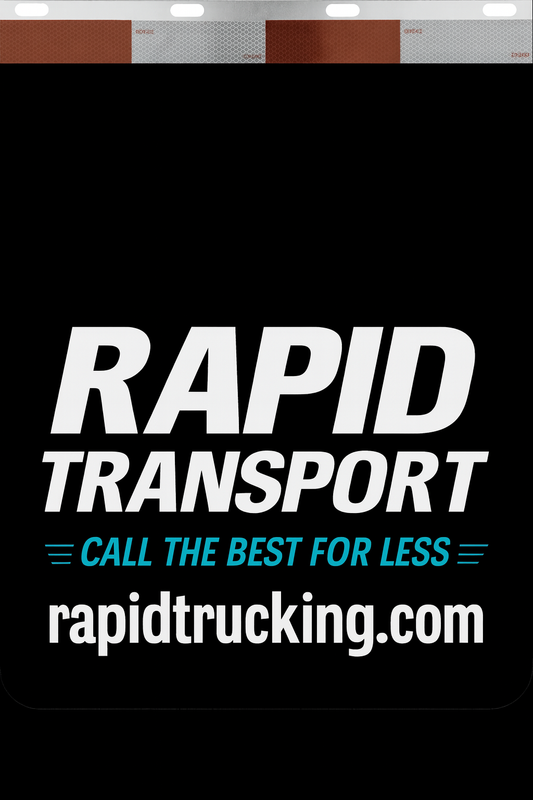 Custom Two-Color Semi-Truck, Work Truck, Box Truck Mud Flaps | Create Your Own Mud Flaps | Add Your Own Logo Or Text | Custom Mud Flap Template Designs | Mud Flaps For Compliance & Business Growth