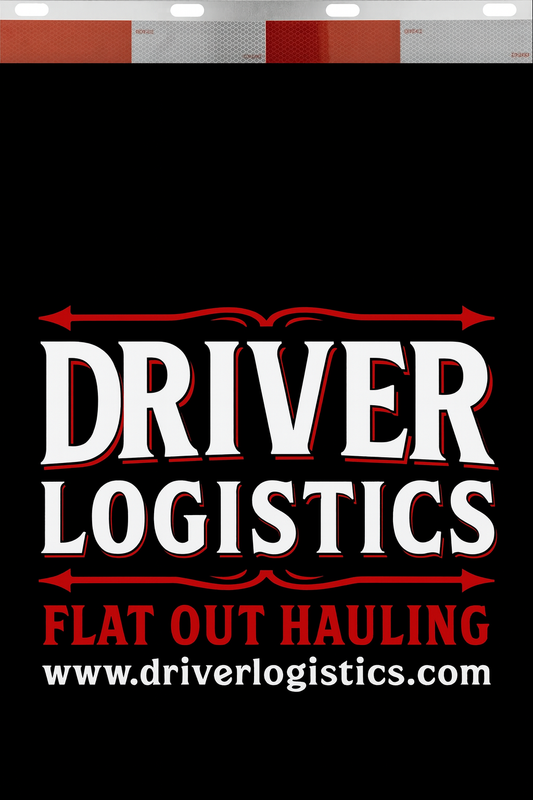 Custom Two-Color Semi-Truck, Work Truck, Box Truck Mud Flaps | Create Your Own Mud Flaps | Add Your Own Logo Or Text | Custom Mud Flap Template Designs | Mud Flaps For Compliance & Business Growth