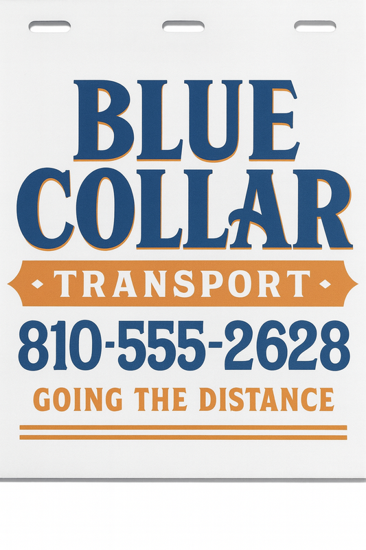 Custom Two-Color Semi-Truck, Work Truck, Box Truck Mud Flaps | Create Your Own Mud Flaps | Add Your Own Logo Or Text | Custom Mud Flap Template Designs | Mud Flaps For Compliance & Business Growth