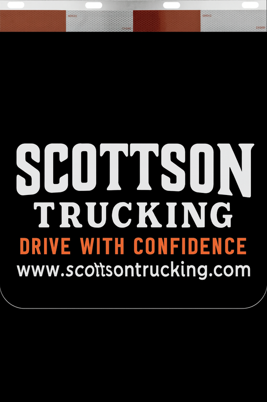 Custom Two-Color Semi-Truck, Work Truck, Box Truck Mud Flaps | Create Your Own Mud Flaps | Add Your Own Logo Or Text | Custom Mud Flap Template Designs | Mud Flaps For Compliance & Business Growth
