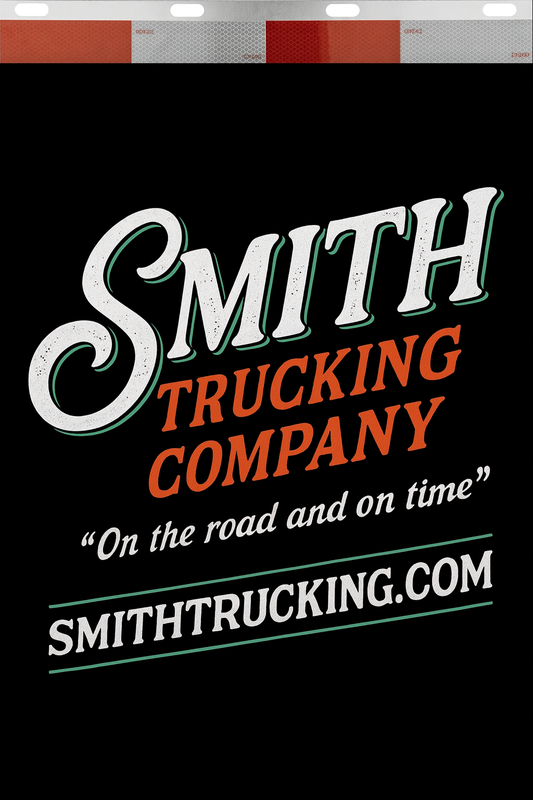 Custom Two-Color Semi-Truck, Work Truck, Box Truck Mud Flaps | Create Your Own Mud Flaps | Add Your Own Logo Or Text | Custom Mud Flap Template Designs | Mud Flaps For Compliance & Business Growth