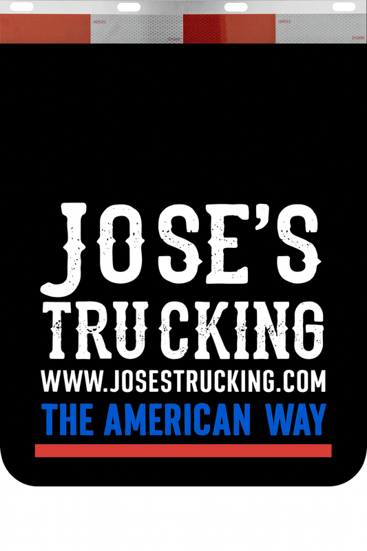 Custom Two-Color Semi-Truck, Work Truck, Box Truck Mud Flaps | Create Your Own Mud Flaps | Add Your Own Logo Or Text | Custom Mud Flap Template Designs | Mud Flaps For Compliance & Business Growth