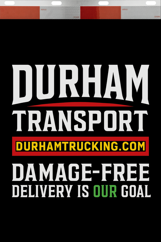 Custom Two-Color Semi-Truck, Work Truck, Box Truck Mud Flaps | Create Your Own Mud Flaps | Add Your Own Logo Or Text | Custom Mud Flap Template Designs | Mud Flaps For Compliance & Business Growth