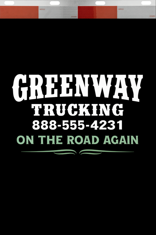 Custom Two-Color Semi-Truck, Work Truck, Box Truck Mud Flaps | Create Your Own Mud Flaps | Add Your Own Logo Or Text | Custom Mud Flap Template Designs | Mud Flaps For Compliance & Business Growth