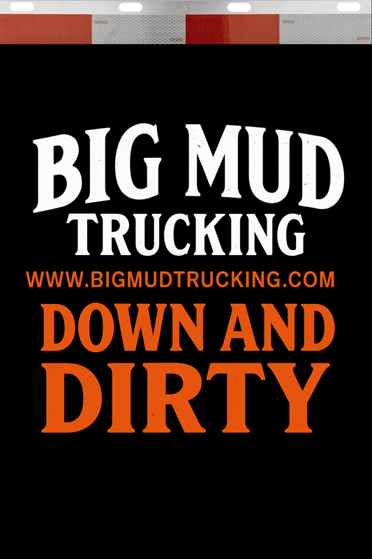 Custom Two-Color Semi-Truck, Work Truck, Box Truck Mud Flaps | Create Your Own Mud Flaps | Add Your Own Logo Or Text | Custom Mud Flap Template Designs | Mud Flaps For Compliance & Business Growth