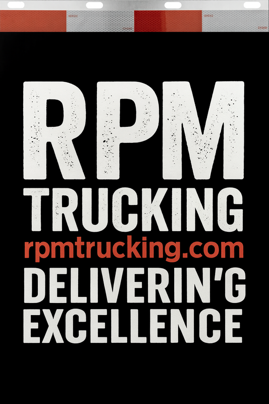 Custom Two-Color Semi-Truck, Work Truck, Box Truck Mud Flaps | Create Your Own Mud Flaps | Add Your Own Logo Or Text | Custom Mud Flap Template Designs | Mud Flaps For Compliance & Business Growth