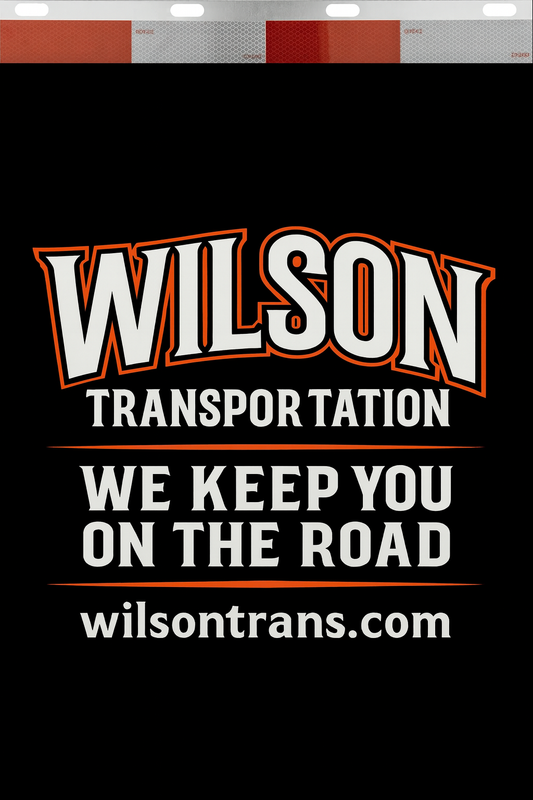 Custom Two-Color Semi-Truck, Work Truck, Box Truck Mud Flaps | Create Your Own Mud Flaps | Add Your Own Logo Or Text | Custom Mud Flap Template Designs | Mud Flaps For Compliance & Business Growth
