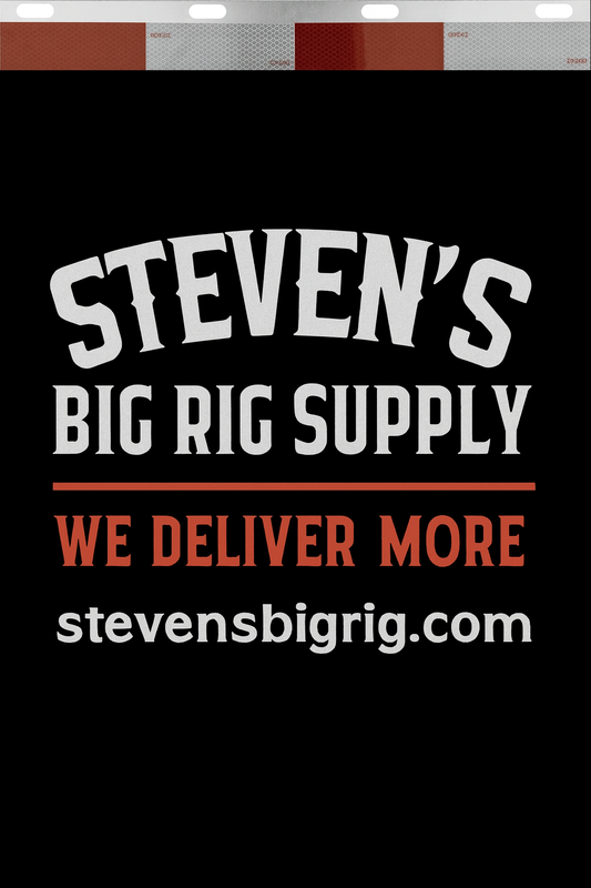 Custom Two-Color Semi-Truck, Work Truck, Box Truck Mud Flaps | Create Your Own Mud Flaps | Add Your Own Logo Or Text | Custom Mud Flap Template Designs | Mud Flaps For Compliance & Business Growth