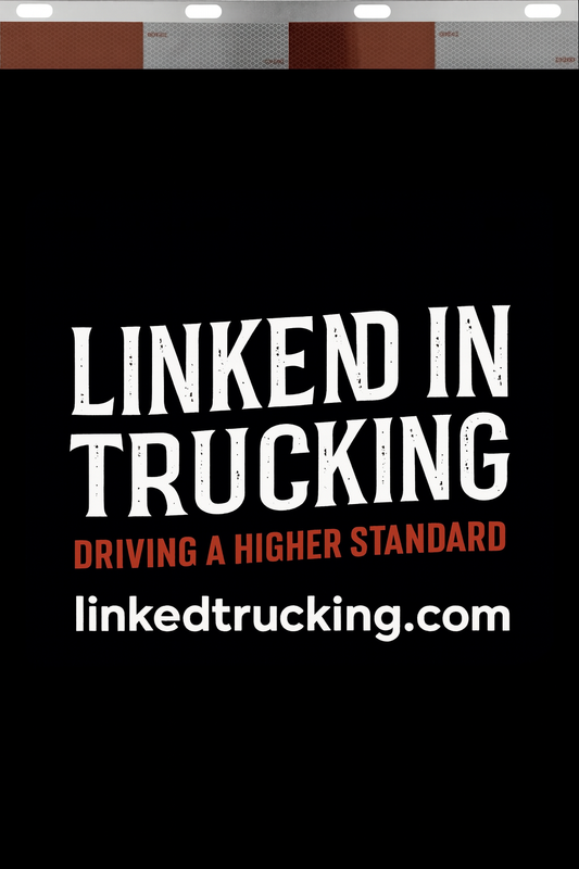 Custom Two-Color Semi-Truck, Work Truck, Box Truck Mud Flaps | Create Your Own Mud Flaps | Add Your Own Logo Or Text | Custom Mud Flap Template Designs | Mud Flaps For Compliance & Business Growth